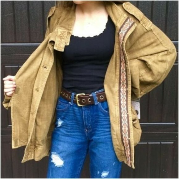 Free People Jayde Safari Bomber Linen 